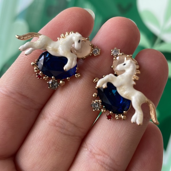 les NEREIDES Jewelry - Les NEREIDES French Unicorn 🦄 Blue Stone earrings dangle Anthropologie